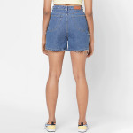 Women Blue Slim Fit High-Rise Denim Shorts