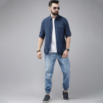 Men Blue Stretchable Jogger Jeans