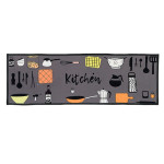 Set Of 2 Grey Printed Kitchen Runners