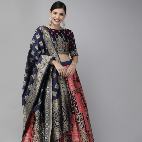 http://235429.01spn.group/products/pink-navy-blue-woven-design-semi-stitched-lehenga-unstitched-blouse-with-dupatta