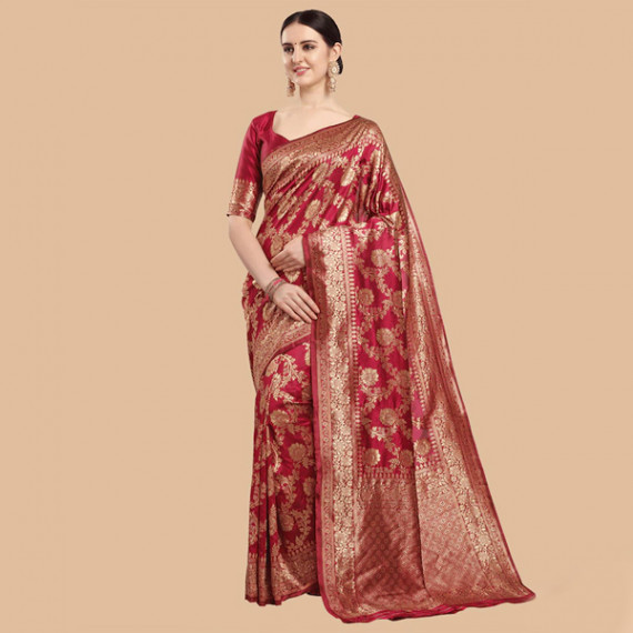 http://235429.01spn.group/products/maroon-gold-ethnic-motifs-zari-silk-blend-banarasi-saree