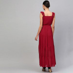 Maroon Tiered Maxi Dress